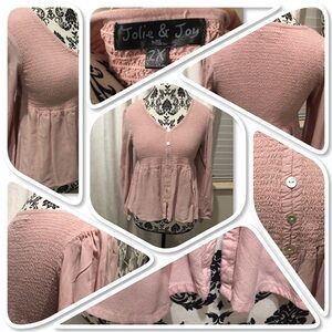 NWOT Jolie & Joy Pink Knit Top fits M/L